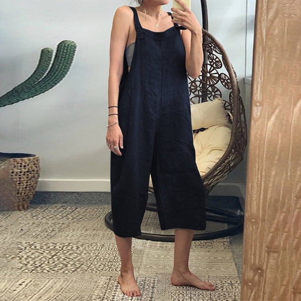 Monos vintage para mujer Pantalones cortos Correas de hombro ajustables Bolsillos Mameluco de pie MABOTO Mono de mujer