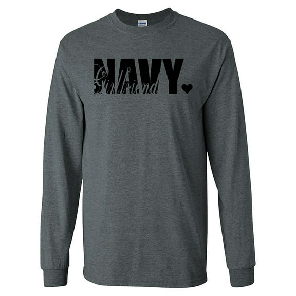 Navy Girlfriend Long Sleeve T-Shirt