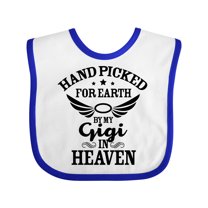 Inktastic Handpicked for Earth by My Gigi in Heaven with Angel Wings Boys or Girls Baby Bib