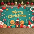 thumbnail image 3 of Gingerbread Theme Christmas Banner Christmas Tree Design Merry Christmas Banner Candy Cane Pattern Gift Box Decor Xmas Banner for Christmas Party Holiday Celebration Home Decoration, 3 of 8