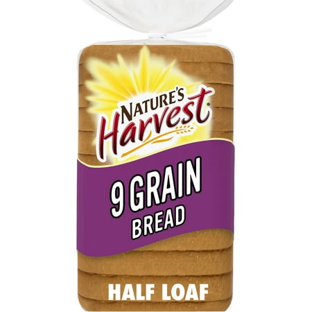 Nature's Harvest 9 Grain Bread, Half Loaf, 12 oz, Bread, Bag