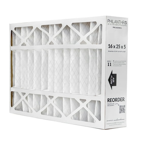 Philanthro PHIL16255M11 - 16" x 25" x 5" Air Filter, MERV 11