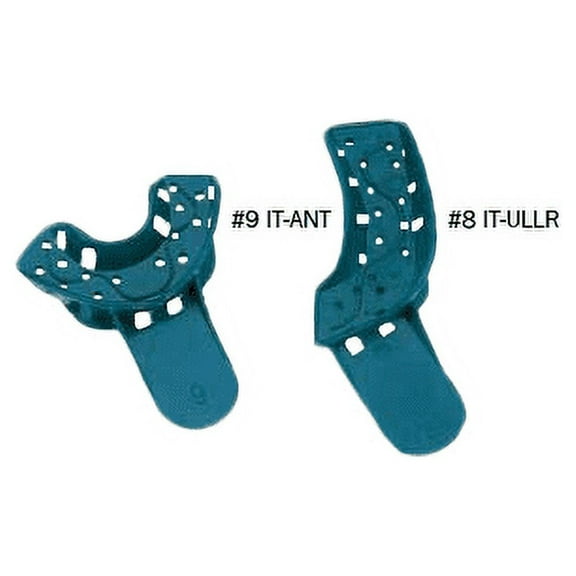 Plasdent IT-ULLR Excellent Impression Trays #8 Upper Left Lower Right Teal 12/Bg