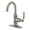 Brushed Nickel, variant on Kingston Brass KSD2211KL Whitaker One-Handle 1-Hole Bathroom Faucet with Deck Plate and Push Pop-Up Drain in Polished Chrome