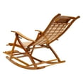 thumbnail image 5 of Brown Bamboo 98x62x20cm Folding Recliner 170-Degree Adjustable Siesta Rocking Chair With Foot Massage, 5 of 11
