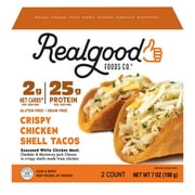 Realgood Foods Co. Chicken Shell Chicken Taco, 7 oz, 2 Count (Frozen), Gluten-Free