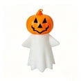 thumbnail image 2 of Fufafayo Halloween Glowing Pumpkin Ornament, Spooky Candle Night Light Decor, Glow In The Dark Pumpkin Figurine, Fall Halloween Tabletop Prop for Mantel Shelf Party, 2 of 6
