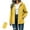 Yellow, variant on Women’s Solid Color Hooded Rain Jacket Drawstring Water Resistant Windbreaker with Pockets for Fall and Winter S-2XL Yellow