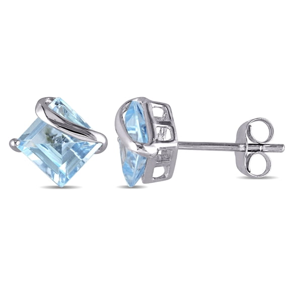 Everly Women's 2 3/4ct TGW Sky Blue Topaz 10k White Gold Stud Earrings