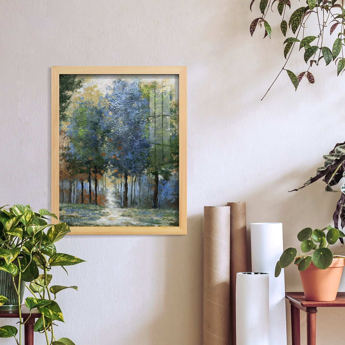 Afternoon Light -Framed Print w/glass-Natural Wood