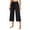 21# Black, variant on Womens Capri Pants Loose Yoga Pants Petite Wide Leg Drawstring Pull On Comfy Lounge Pajama Capris with Pockets Army Green S