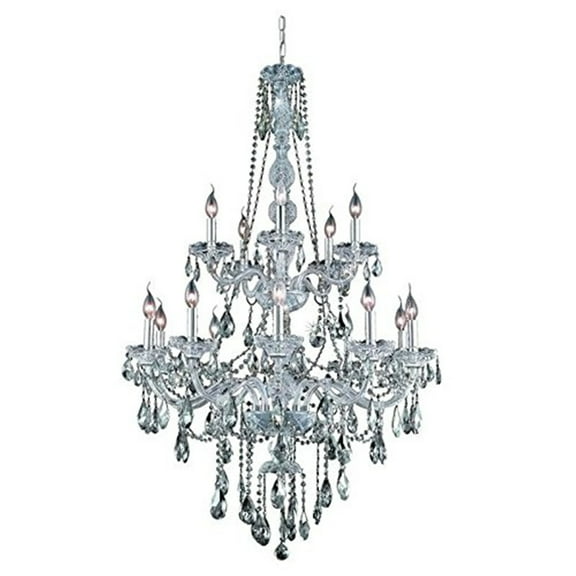 7915 Verona Collection Chandelier D:33in H:52in Lt:15 Chrome Finish (Royal Cut Crystals)