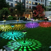 6 Pack Solar Pathway Lights, LED Solar Powered Garden Lights, Outdoor Solar Lights for Walkway Yard Landscape (Color Changing & Warm White)