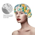 thumbnail image 3 of KLL Colorful Fruits Pattern Shower Cap & Bath Cap for Women,Reversible Oversized Waterproof Shower Caps for all Hair Lengths,Elastic Reusable Bathing Hair Cap, 3 of 7