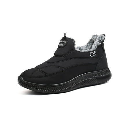 

Woobling Mens Slip Resistant Winter Booties Plush Lining Ankle Boot Outdoor Non-Slip Black 6.5