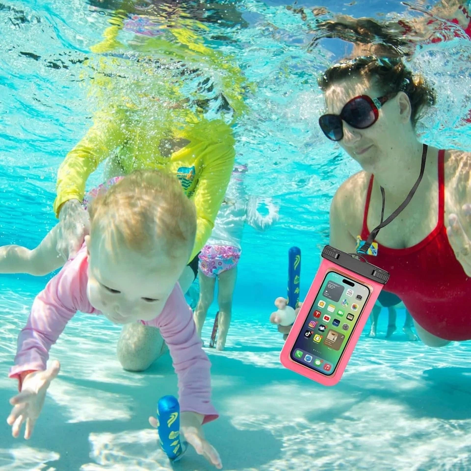 4 Pack Floating Waterproof Phone Pouch Universal Underwater Dry Bag Phone Case