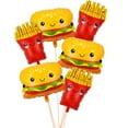 thumbnail image 1 of Set de globos GOTPASS de 6 piezas, hamburguesa y papas fritas, foil, 1 of 5