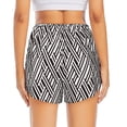 thumbnail image 4 of Haiem Black White Stripes Women's 2 in 1 Running Shorts - Lightweight Athletic Workout Gym Yoga Breathable Sports Shorts Liner with Phone Pockets-X-Large, 4 of 9