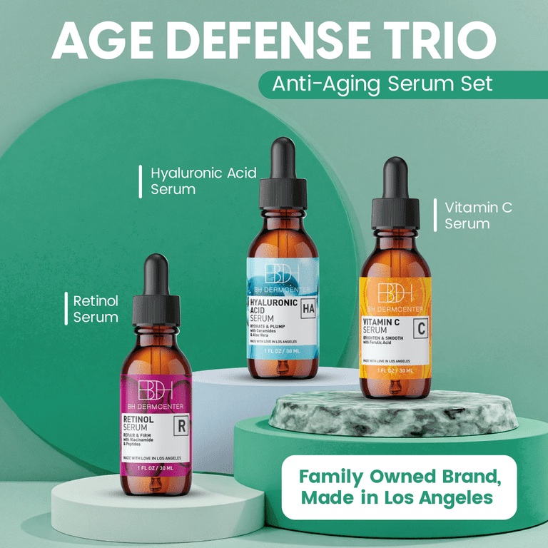 BH Dermcenter Age Defense Trio Anti-Aging Serum Set for Face and