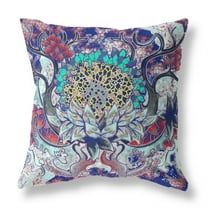 Amrita Sen Vase SunFlower Matches Suede Zippered Pillow with Insert Electric Blue Aqua