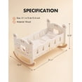 thumbnail image 7 of Robud Doll Crib,Wooden Baby Doll Cradle,Doll Bed,Doll Furniture Accessories,Doll Rocking Cradle with Bedding for 18 Inch Dolls, 7 of 7