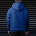 thumbnail image 3 of Wutalume Men's Sweat Jacket with Hood Leisure Hooded Jacket Zip Hoodie, Casual Sweatshirt Jacket for Winter, Plain Design with Pockets, Ideal for Men's Daily and Outdoor Use,Blue L, 3 of 7