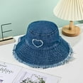 thumbnail image 5 of Denim Bucket Hats for Women, Summer Wide Brim Washed Jean Sun Hat Beach Vacation Outdoor Fishing Hats, 5 of 7