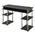 thumbnail image 4 of Designs2Go 30 inches Tall No Tools Student Desk with Charging Station and Shelves, Charcoal Gray, 4 of 9