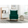 thumbnail image 2 of Lounge Accent Rocking Chair Upholstered Tall Back Rocker Chair Mid-Century Modern Rocking Armchair for Nursery, Living Room, Bedroom, with Solid PlyWood Frame and Rubber Wood Legs, Emerald, 2 of 7
