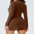 thumbnail image 2 of Women‘s Summer A-Line Dress Long Sleeve Square Neck Mini Dress, 2 of 3