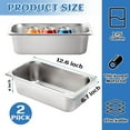 thumbnail image 2 of 2 Pack Steam Table Pan with Lids, 1/3 Size 4 Inch Deep Stainless Steel Hotel Pans, Anti Jam Restaurant Pans for Kitchen, 2 of 8