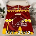 thumbnail image 2 of Erosebridal Football Bed Sheets Set Queen,Sports Football Fans Sheet Set,Football Team Sheets,Sports Football Fans Flat Fitted Sheet with 2 Pillow Shams(Washington), 2 of 6