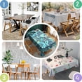 thumbnail image 6 of Blue Paisley and Floral Pattern Rectangle Tablecloth 60"x102",Waterproof Polyester Rectangle Table Cloth, Wipeable Spillproof Polyester Tablecloth for Dining, Camping, Indoor and Outdoor, 6 of 6