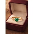 thumbnail image 3 of 9 mm Heart Shaped Green Gemstone Ring in Silver | Elegant Emerald Cut Promise Ring | Unique Anniversary Jewelry Gift Emerald Ring, Heart Shape Ring, 3 of 3