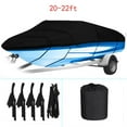 thumbnail image 2 of Trailerable Boat Cover, Heavy Duty Waterproof Boat Cover, 20-22FT UV Resistant Marine Grade Outboard Cover Compatible for Bass Boat, Fits Bayliner Tri-Hull V-Hull Fishing Runabout Boat, Black, 2 of 7