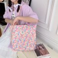 thumbnail image 5 of Girl Casual Large Capacity Handbags Vintage Floral Cotton Fabric Tote Bags Book Bag Shopping Bags Shoulder Bag 2, 5 of 8