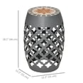 thumbnail image 3 of Outsunny Decorative Garden Stool Outdoor Side Table Footstool Plant Stand, 3 of 10