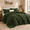 Olive Green-Full(79*90in), variant on Fkingforter Beige 3warm Sherpa Fleece Bedding
