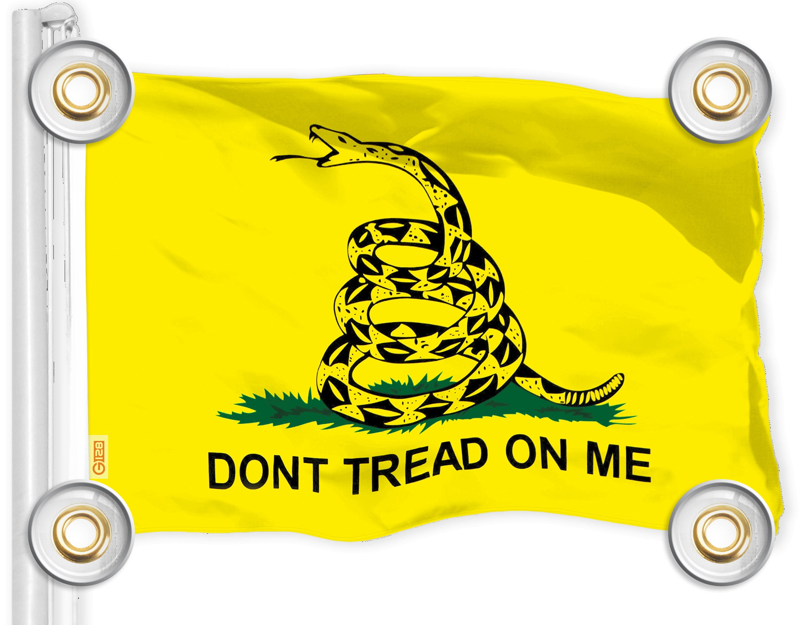 G128 USA & Gadsden Flag Combo, 3x5 ft Each, LiteWeave 150D Polyester, Printed, Brass Grommets