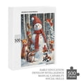 thumbnail image 6 of Snowman With Animal Puzzles for Adults 500 Pieces, Wooden Jigsaw Puzzles, Painting Image Funny Puzzle for Women, Relieve Stress, Prevent Senile Dementia, Improve Collaboration Skills, 6 of 8