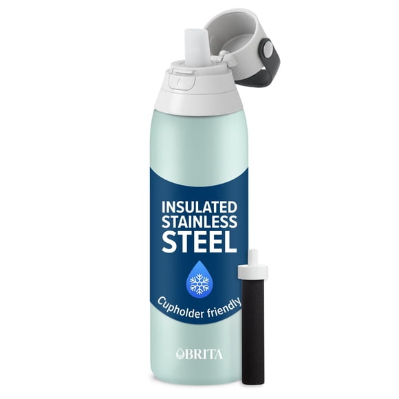 Brita Bouteille d'Eau Filtrante en Acier Inoxydable de Qualité Supérieure, Sans BPA, Réutilisable, Isolée, Remplace 300 Bouteilles d'Eau en Plastique, le Filtre Dure 2 Mois Ou 40