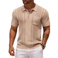 thumbnail image 2 of Yungyresw Mens Polo Shirts Short Sleeve Mesh Design Breathable Lightweight Polos Left Chest Pocket Pocket Shirt for Summer Wear, 2 of 4