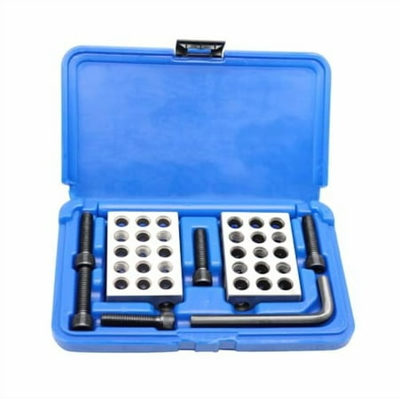 Pair of Ultra-Precision 1 x 2 x 3-Inch Parallel Blocks Set 23 Holes 0.0001 Precision with Case&Screws$$Other