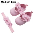 thumbnail image 2 of Baby Girl Shoes Soft Sole Floral Newborn Infant Mary Jane Flats Baptism Dresses Shoes Soled Sandals Shoes Princess Shoes-Pink-11.5Cm, 2 of 6