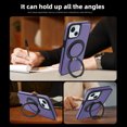 thumbnail image 4 of Allytechgroup Magnetic Case for iPhone 15 Plus, Built-in Invisible 360° Rotatable Kickstand, Compatible with MagSafe, PU Leather Slim Shockproof Protective Phone Case Cover, Purple, 4 of 7
