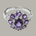 thumbnail image 5 of LBG British Made 925 Sterling Silver Natural Amethyst Womens Statement Ring - 33 size options - Size 7, 5 of 8