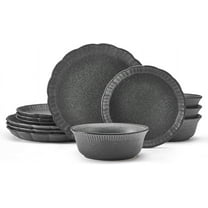 Pfaltzgraff Noah 12 Piece Stoneware Dinnerware Set Gray