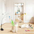 thumbnail image 5 of URRU Cat Toy,4 in 1 Indoor Cat Interactive Toys,14Pcs Durable Teaser Cat Toy Replacements,Interactive Cat Feather Toys with Hanging Door Kitten Wand Suction Cup Feathers Ball Mice Butterfly Streamer, 5 of 6