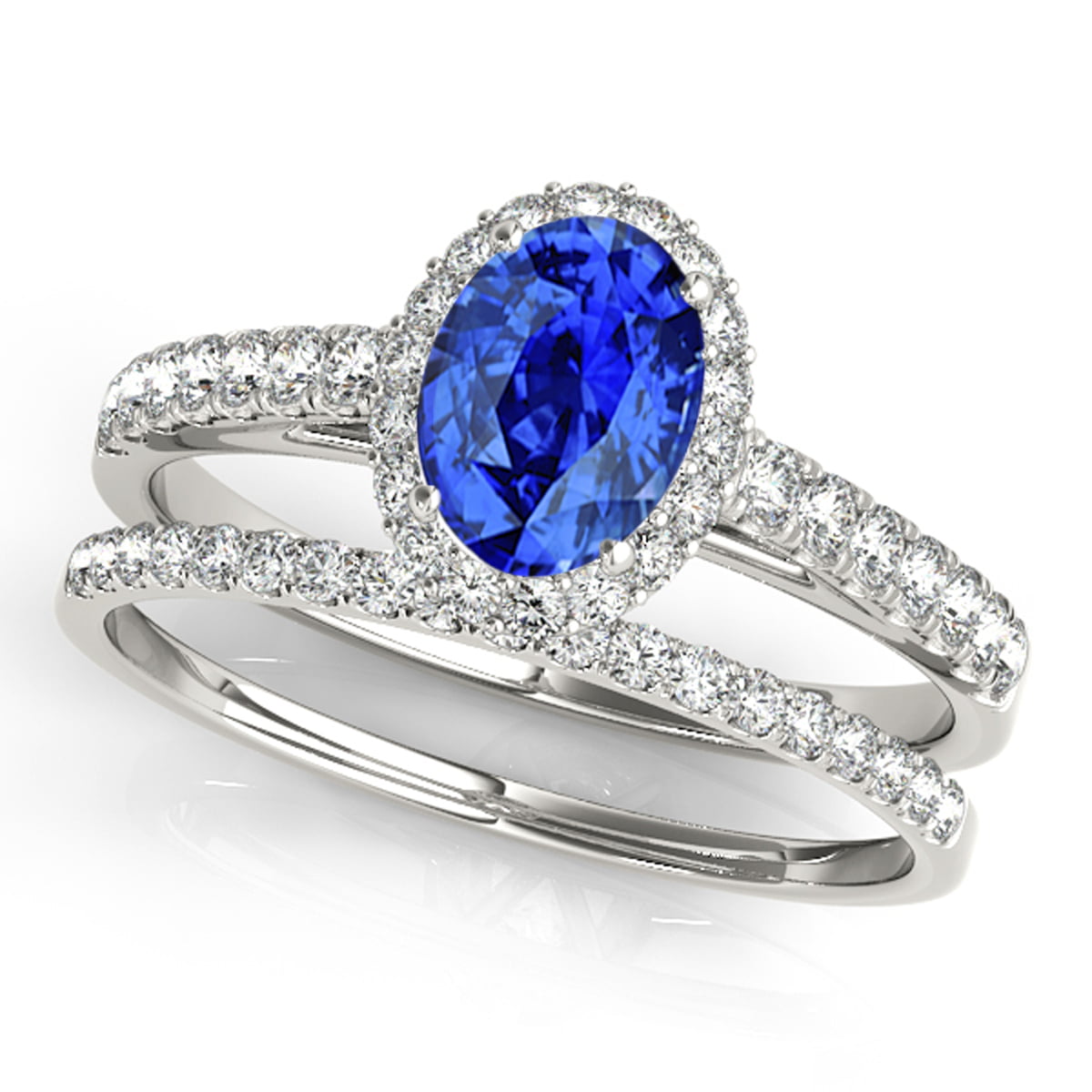 MauliJewels - 0.80 Ct Tanzanite And Diamond Bridal Set-Wedding Ring ...