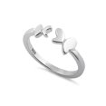 thumbnail image 1 of Bague Femme Réglable Double Papillon Plaqué Platine en Argent Sterling 925, 1 of 2